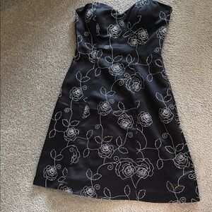 White House Black Market Strapless Dress with Floral Pattern